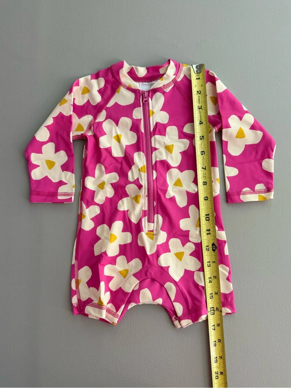 Hanna Andersson Long Sleeve Rashguard Pink Flowers Baby Swimsuit 6-12M - New